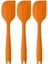 Bybirgül Yanmaz Yapışmaz Silikon Yassı Spatula ,hamur Sıyırıcı 3lü Set Turuncu 1