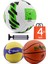 4'lü Set Basketbol Voleybol Sert Zemin Futbol Topu Top Şişirme Pompası Seti YEŞIL-018 1