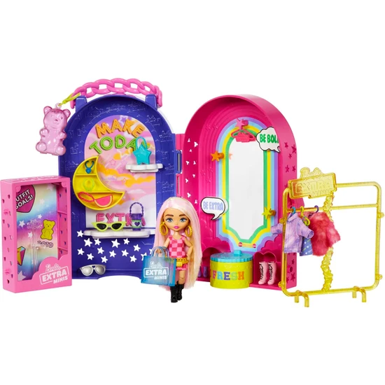 Barbie® Mini Oyuncaklar, Bebek ve Aksesuarlarla Barbie® Extra Butik Seti