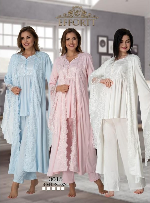 Effort t 3015 Sabahlıklı Lohusa Pijama Takım Prenses Model görsel 2