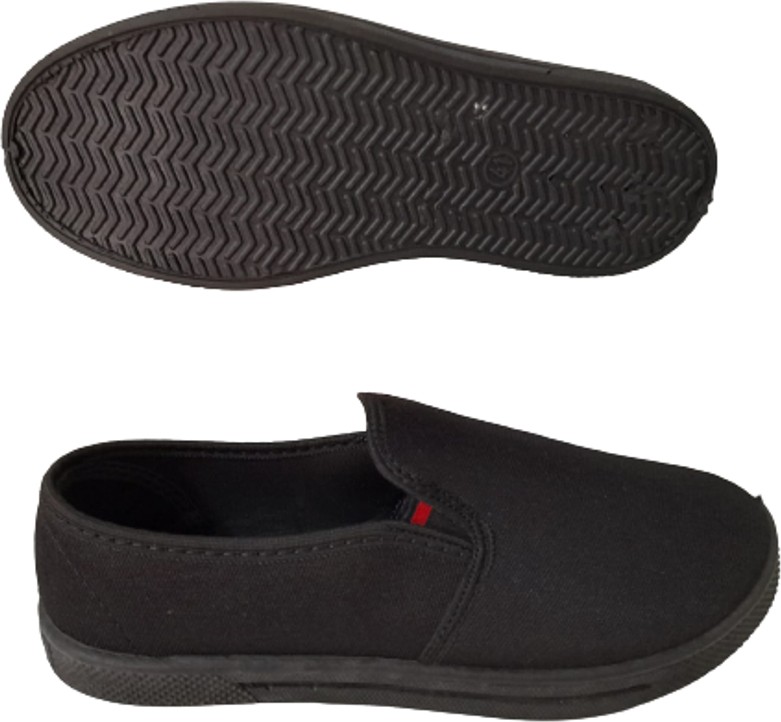Emek Unisex Siyah Keten Ayakkabı görsel 3