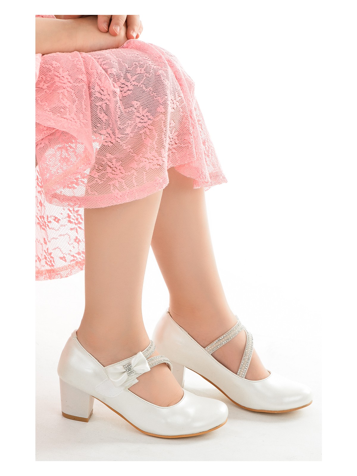 Kiko Kids Aisha Cilt Günlük Kız Çocuk 4 Cm Topuklu Abiye Ayakkabı