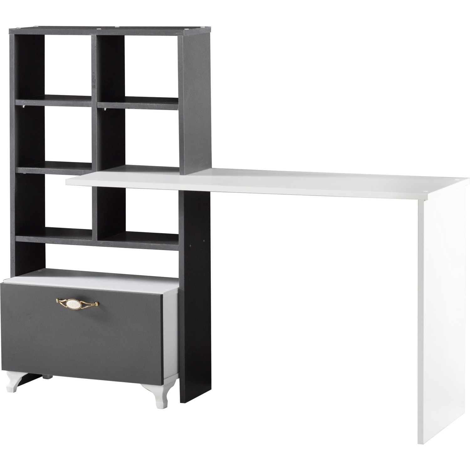 Albero Mobilya Antrasit Beyaz Kitaplıklı Çalışma Masası Fiyatı Albero Mobilya Antrasit Beyaz Kitaplıklı Çalışma Masası Fiyatı