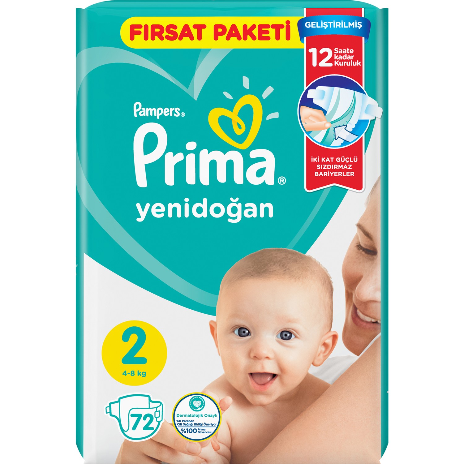 Prima Bebek Bezi Aktif Bebek 2 Beden 72 Adet Fırsat Paketi