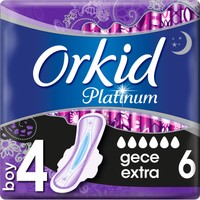 Orkid Platinum Gece Extra 6 Adet Tekli Paket Hijyenik Ped