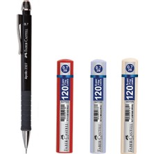 Faber-Castell Apollo 0.7 Versatil Kalem Siyah + 3 Adet 0.7 Min Uç 120'LI
