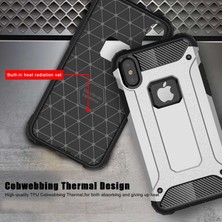 Case 4U Apple iPhone X-XS Kılıf Military Armor Çift Katmanlı Crash Silikon Kılıf Mavi