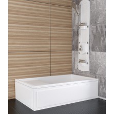 Sırduş Mini Düz Oturmalı Küvet 120 x 70 x 44 Ön ve Yan Panel Sırduş Duşakabinsiz