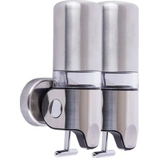 Bocchı İkili Sıvı Sabunluk Şampuanlık 450 ml x 2 Mat Paslanmaz Çelik