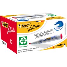 Bic Velleda 1751 Eco Kesik Uçlu Beyaz Tahta Kalemi, Kırmızı 12'li Kutu