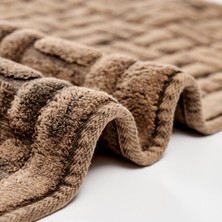 Alanur Home Domino Cotton Eskitme 2'li Paspas Seti Klozet Takımı Kahve
