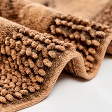 Alanur Home Salina Oval Cotton Makarnalı Yıkanabilir 2'li Paspas Seti Klozet Takımı Eskitme Kahve