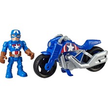 Hasbro Marvel Super Hero Adventures Captain America Mega Mini Figür ve Motosikleti