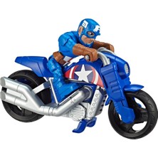 Hasbro Marvel Super Hero Adventures Captain America Mega Mini Figür ve Motosikleti