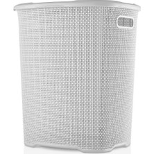 Aslife Kirli Çamaşır Sepeti Damla Desen Beyaz 52 lt