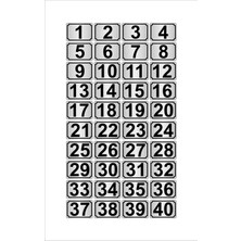 Özarslan DizaynMetal Kapı Masa Dolap Numarası 3,5 x 5 cm 40'lı Dikdörtgen 1-40 Gümüş