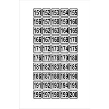 Özarslan DizaynMetal Kapı Masa Dolap Numarası 5 x 5 cm 50'li 151-200 Gümüş
