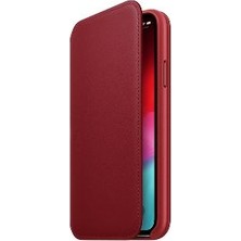 Apple iPhone XS Folio Deri Kılıf - Kırmızı MRWX2ZM/A