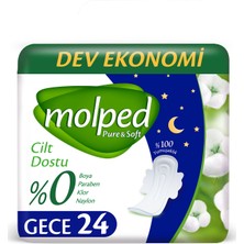 Molped Pure&Soft Hijyenik Ped Gece Dev Ekonomik 24 Adet