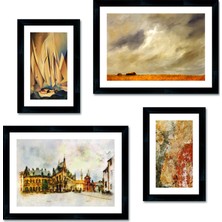 Tablosan Dokulu Tablo Seti Çerçeveli 4lü Set 70 x 70 cm