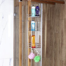 Tekno-tel 3 Katlı Duşakabin Banyo Rafı Krom Lm066