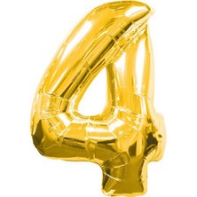 Festivall Gold Folyo Balon 4 Rakamı 90 cm