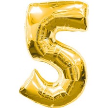 Festivall Gold Folyo Balon 5 Rakamı 90 cm