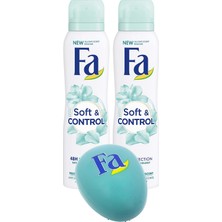 Fa Soft & Control  Deo Spray 150 ml 2'li Paket + Saç Açıcı Tarak