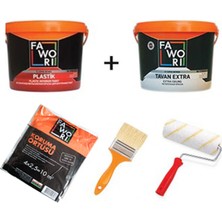 Fawori Plastik İç Cephe 20 kg+Fawori Tavan Boya10 kg+Boya Seti İstiridye / 1121