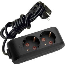 Viko Multi-Let Siyah İkili Priz Topraklı 5 m Çocuk Korumalı