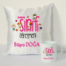 Nil Hediye Ana Sınıfı Öğretmeni Kupa Bardağı ve Dekoratif Kırlenti 2