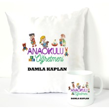 Nil Hediye Anaokulu Öğretmeni Kupa Bardağı ve Dekoratif Kırlenti