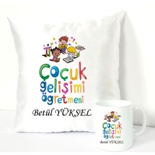 Nil Hediye Çocuk Gelişimi Öğretmeni Kupa Bardağı ve Dekoratif Kırlenti