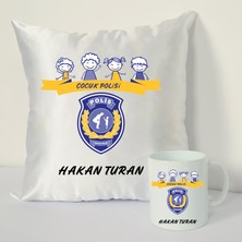 Nil Hediye Çocuk Polisi Kupa Bardağı ve Dekoratif Kırlenti