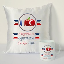 Nil Hediye Fransızca Öğretmeni Bardağı ve Dekoratif Kırlenti