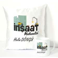 Nil Hediye Inşaat Mühendisi Kupa Bardağı ve Dekoratif Kırlenti