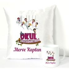 Nil Hediye Okul Öncesi Öğretmeni Bardağı ve Dekoratif Kırlenti