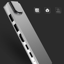 Daytona CF04 Macbook Uyumlu Type-C™ To 4K HDMI Tv Projeksiyon Ultra Hd 1080P 2* Type-C 2* USB 3.0  Ethernet Lan 6ın1 Çevirici Hub Adaptör