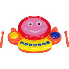 UJ Toys Işıklı Müzikli Notalı Eğlenceli Neşeli Pilli Davul Turuncu
