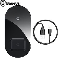 Baseus Wxhk-01 Simple 2in1 Kablosuz Wireless Şarj 18W - Siyah