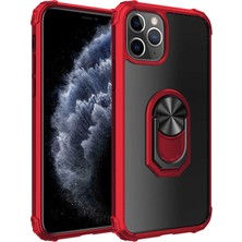 Case Street Apple iPhone 11 Pro Kılıf Tank Motta Standlı Yüzüklü Mıknatıslı Kırmızı