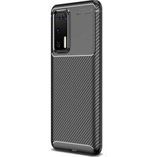 Case Street Huawei P40 Kılıf Negro Karbon Dizayn Silikon Siyah