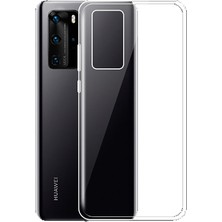 Case Street Huawei P40 Kılıf Süper Silikon Koruma + Full Kapatan Ekran Koruyucu Şeffaf