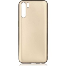 Case Street Oppo A91 Kılıf Premier Silikon Esnek Koruma + Nano Glass Gold