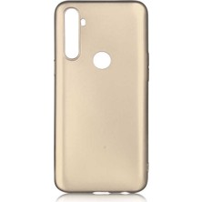 Case Street Realme C3 Kılıf Premier Silikon Esnek Koruma + Nano Glass Gold