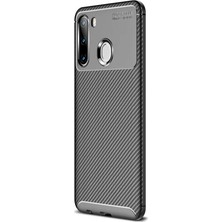 Case Street Samsung Galaxy A11 Kılıf Negro Karbon Silikon + Nano Glass Siyah