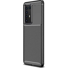 Gpack Huawei P40 Pro Kılıf Negro Karbon Dizayn Silikon Siyah