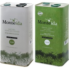 Monteida  Sızma Zeytinyağı Soğuk Sıkım 5 lt Teneke + YENİ Erken Hasat  Sızma Zeytinyağı Soğuk Sıkım 5 lt Teneke