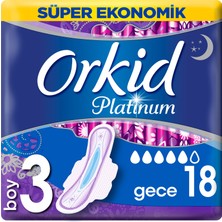 Orkid Platinum Gece 18 Adet Süper Ekonomik Paket Hijyenik Ped