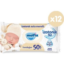 Molfix Izotonik Sulu Islak Mendil Yenidoğan 12 x 50 - 600''lü